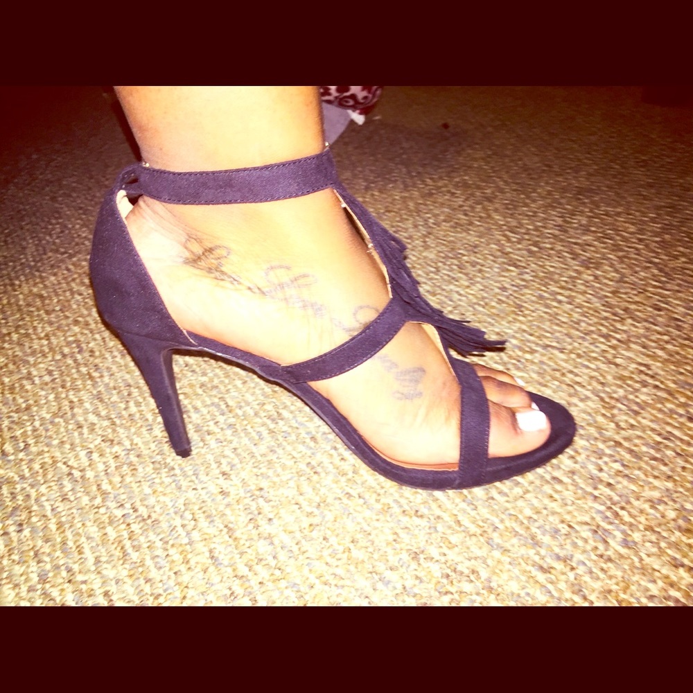 Black ankle strap heels